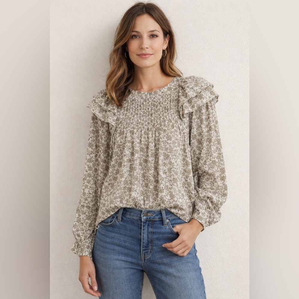 🆕 NWT Maje Floral Print Bateau Neckline Blouse Designer Boho Hippie Lux $223